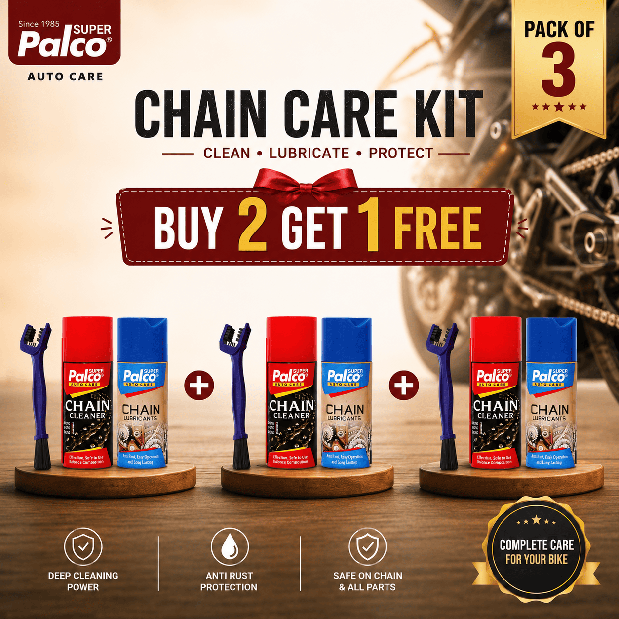 Palco Chain Care Kit (PACK OF 3)